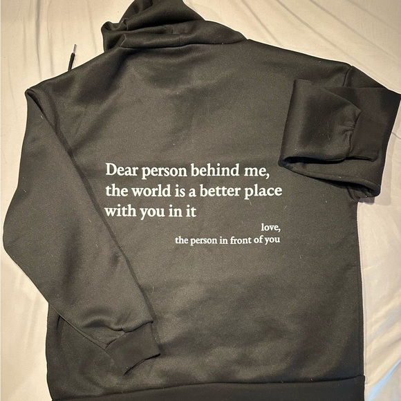 Black Hoodie with Motivational Text - Picture 2 of 5
